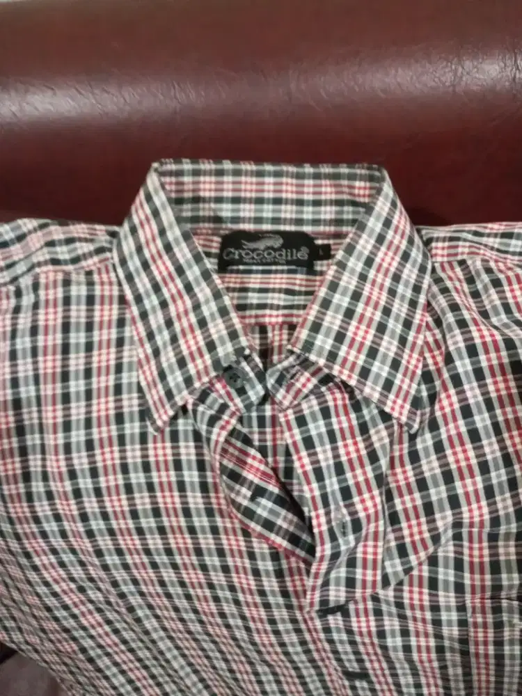 Kemeja Pria Lengan Pendek, Motif Kotak, Size L