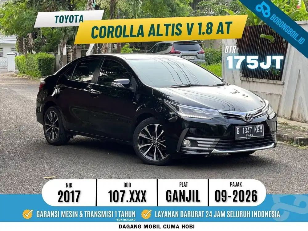 COROLLA ALTIS 1.8 V AT 2017 HITAM FAVORIT