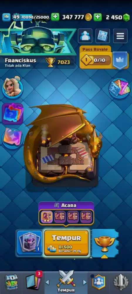 Akun Clash Royale (CR) Arena 19 + COC TH 12