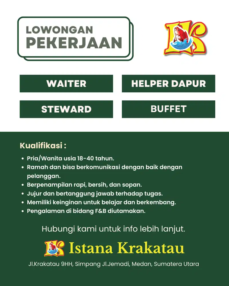 LOWONGAN KERJA RESTORAN