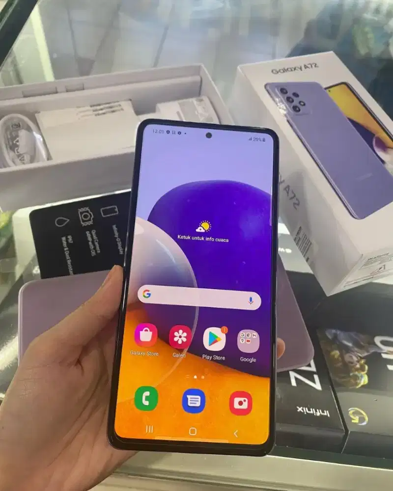 Samsung A72 violet mulus segala sisi