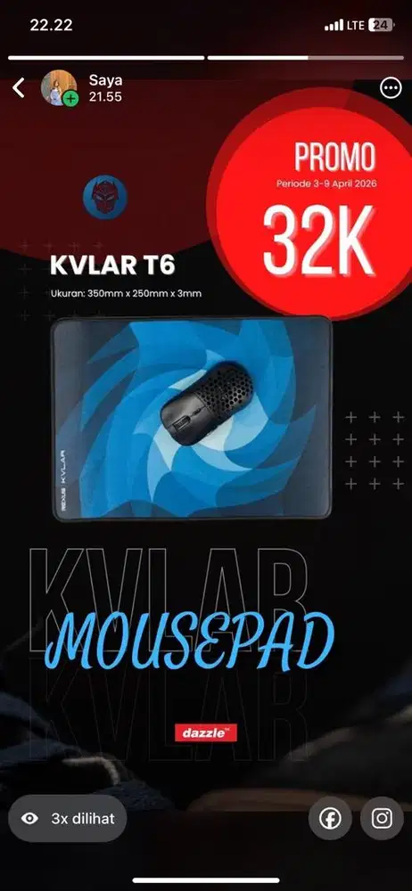 Mousepad rexus Kvlar T6
