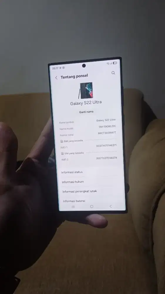 Samsung S22 Ultra 12/512 SEIN Mulus ORI Dynamic amoled.