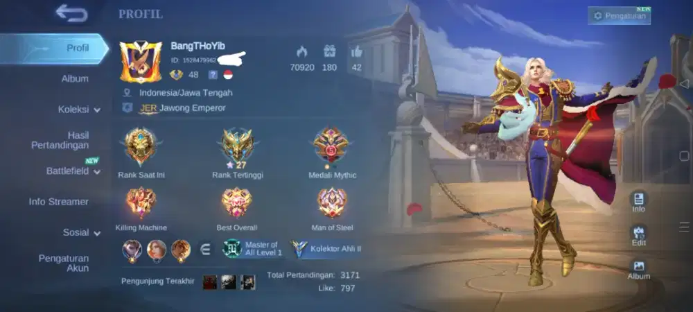 Akun ml lance luckybox murah