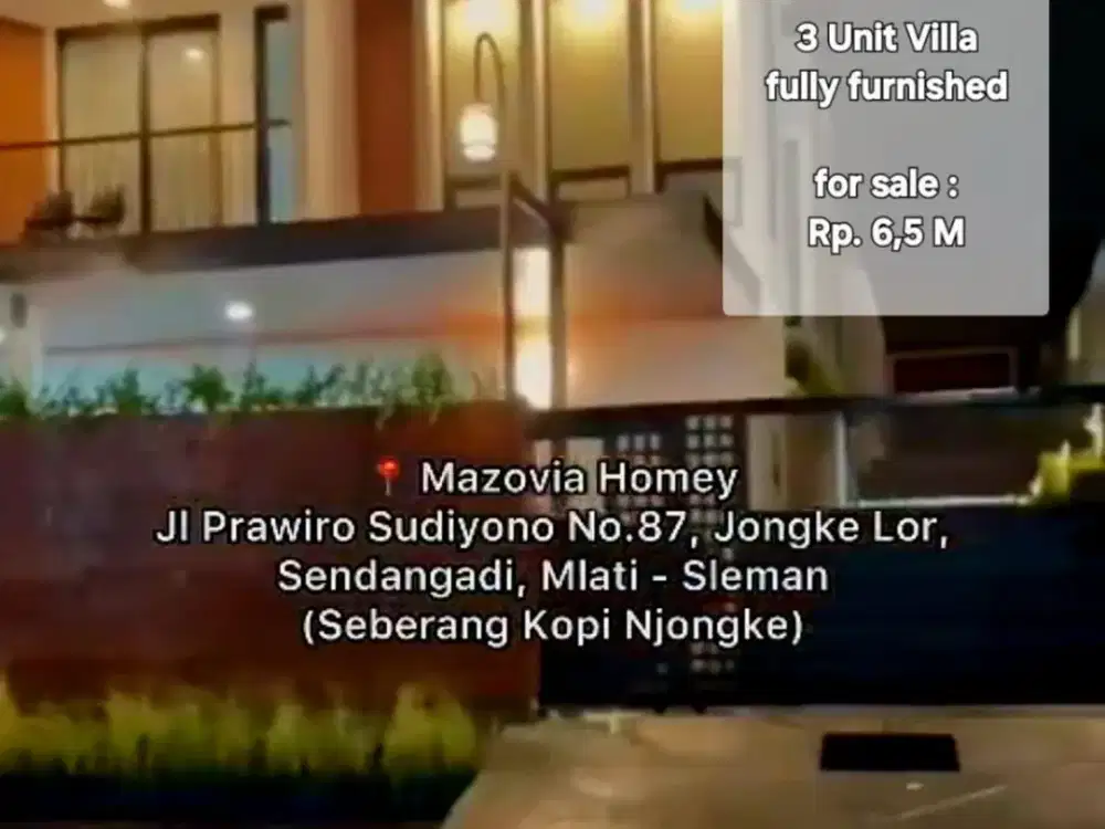 Dijual : 1 Rumah Induk & 3 Unit Villa Bagus & Strategis - JONGKE LOR, SENDANGADI, MLATI