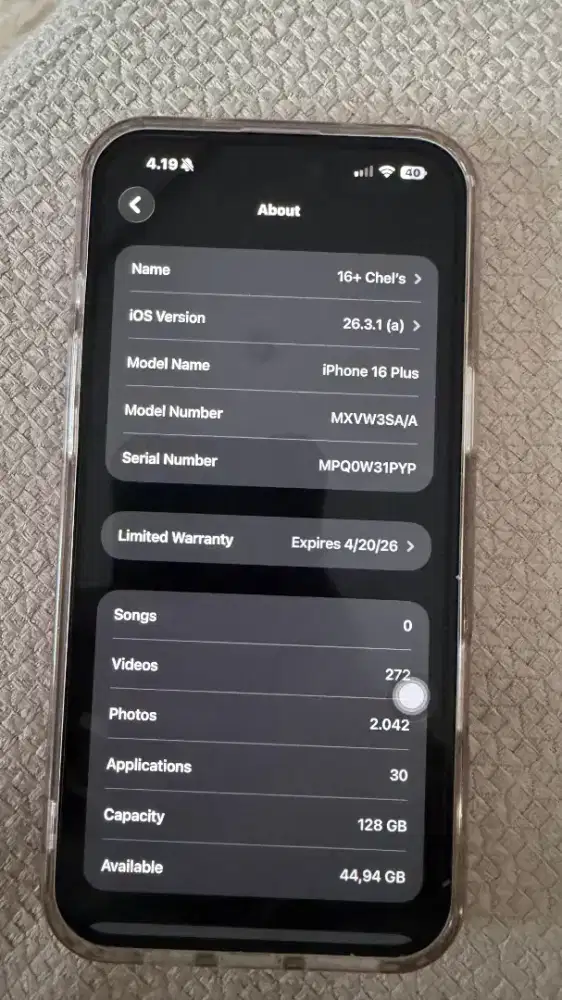 Iphone 16 Plus 128GB Fullset Ibox Like New