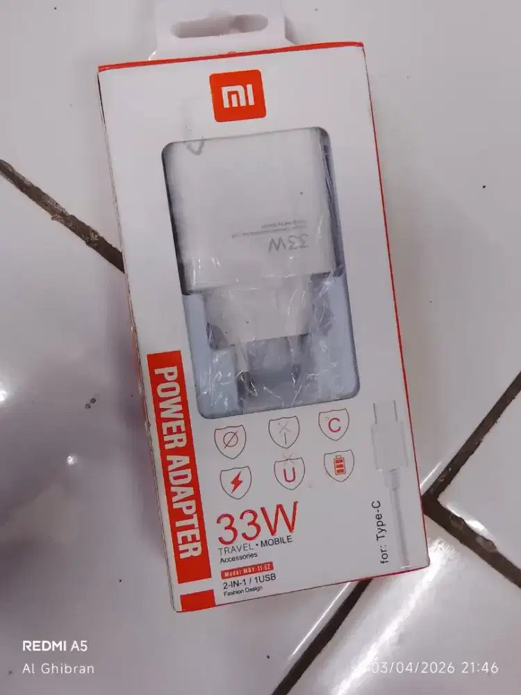 Charger HP Android tipe C original Xiaomi 33 watt