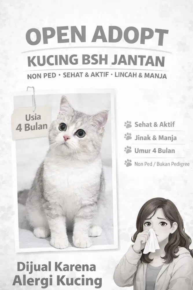 OPEN ADOPT KUCING BRITISH SHORT HAIR