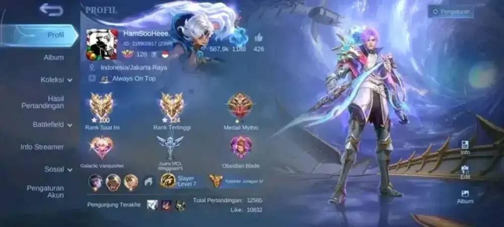 Jual akun akun ML pribadi