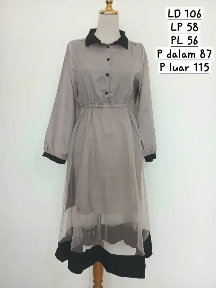 Baju dress terusan crepe wanita GRL sz M, preloved