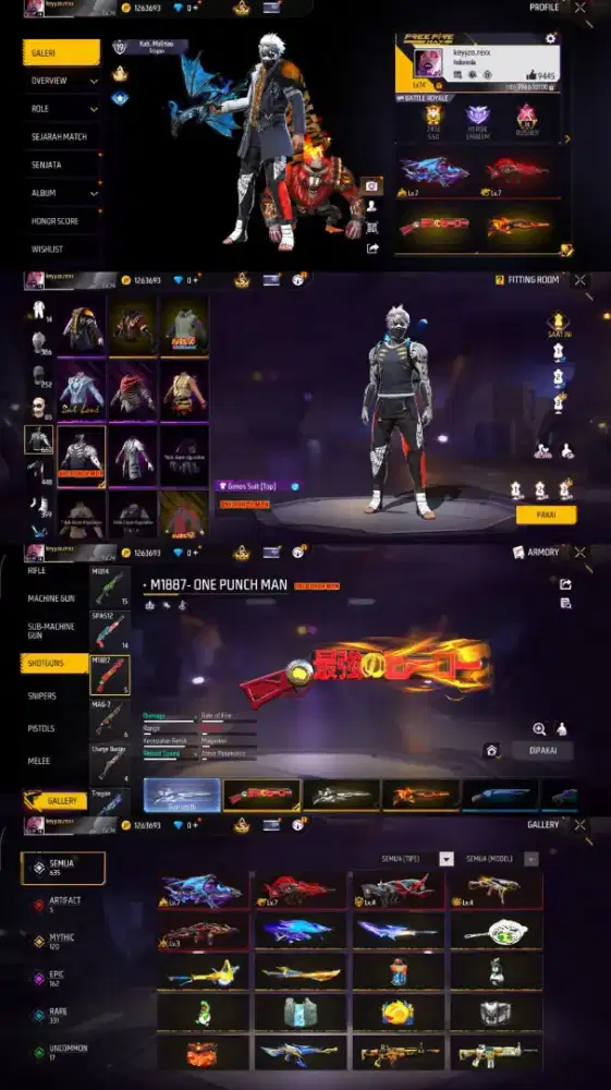 Jual akun ff murah SG opm 30k