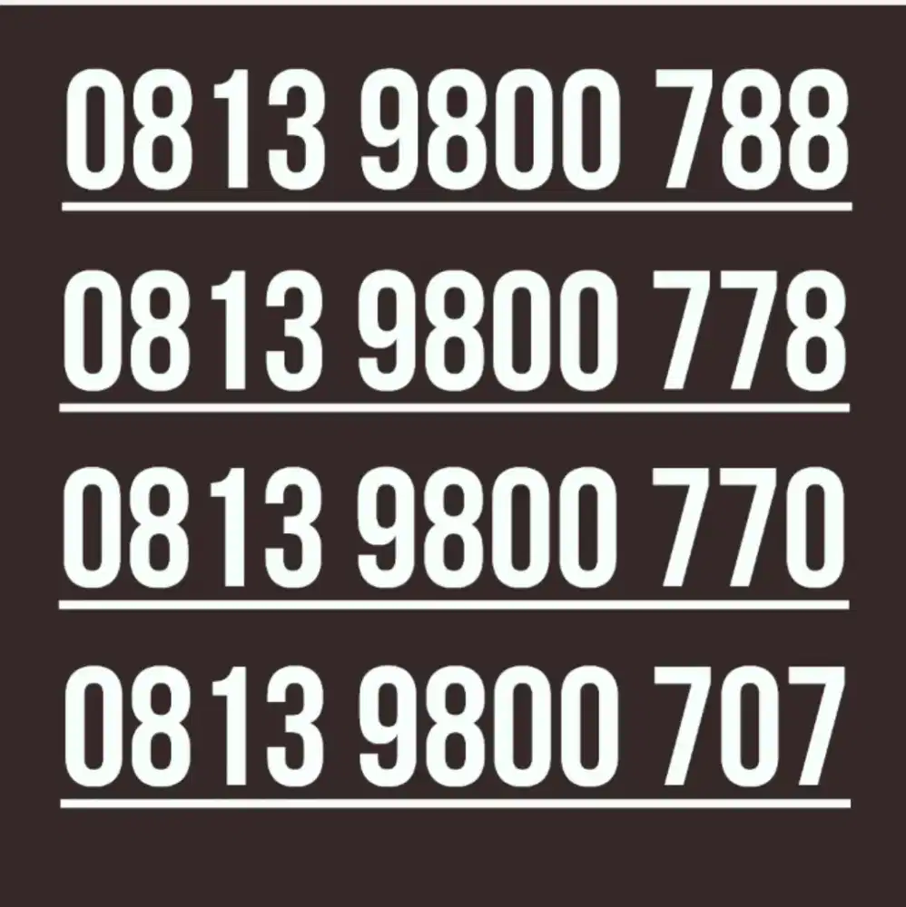 Nomor cantik kartu telkomsel 11 digit