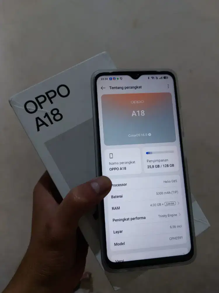 Oppo a18 lengkap 4/128