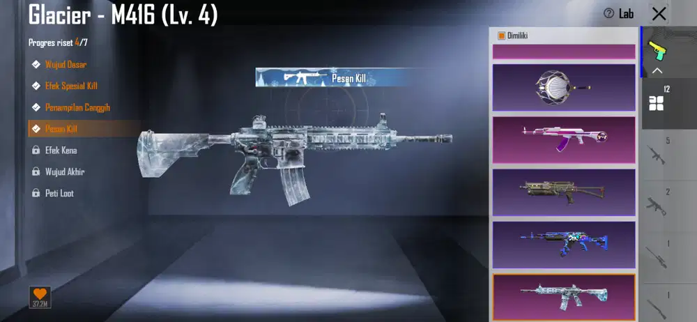 Akun PUBG M4 Glacier Lvl 4