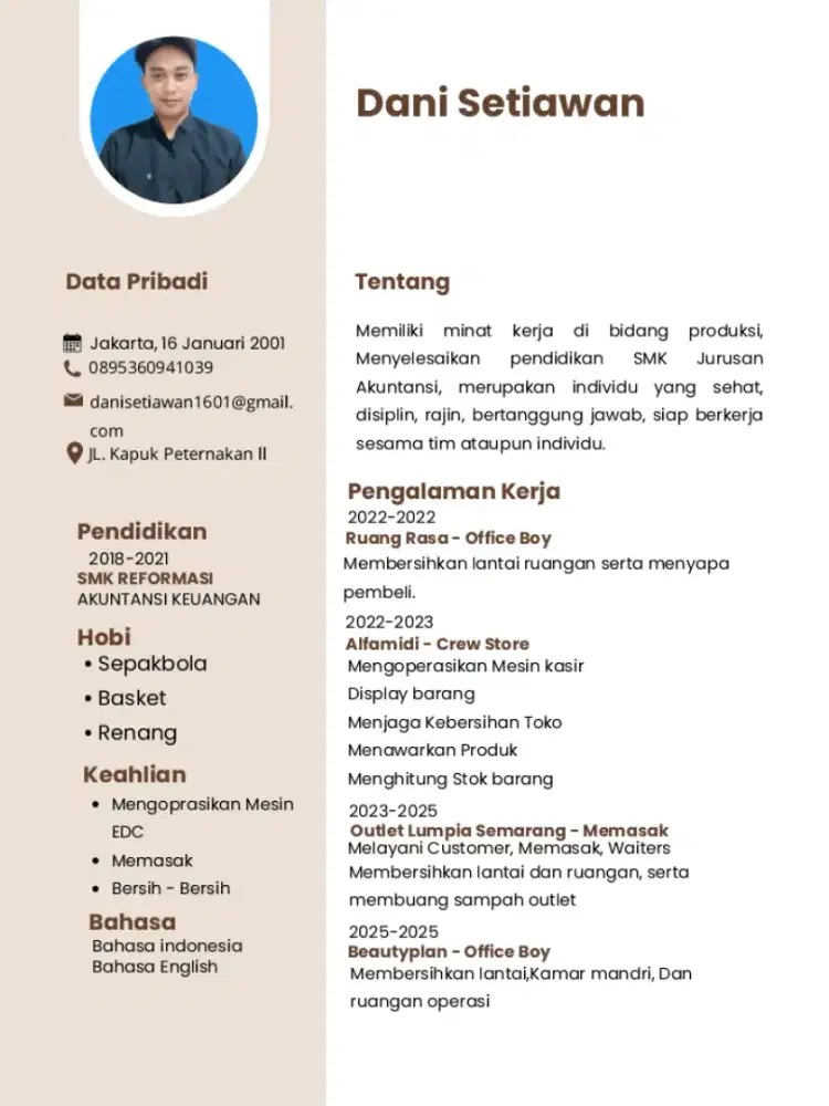 Info loker apa aja pak/bu hrd yang baik, jaga toko, outlet,restoran