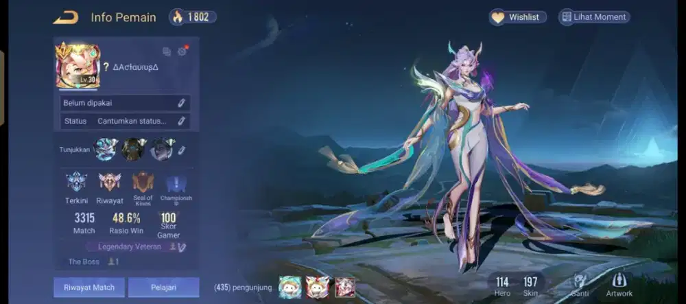 Akun AoV (Arena of Valor) sultan