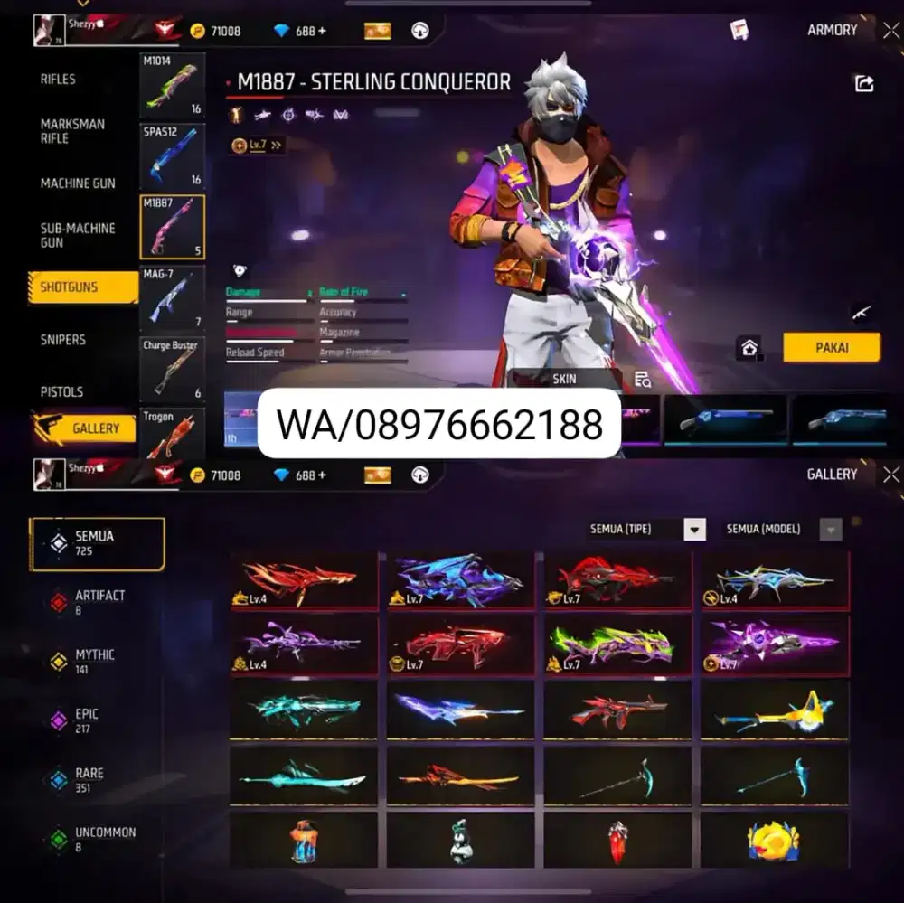 JUAL AKUN FREE FIRE SULTAN PALING MURAH