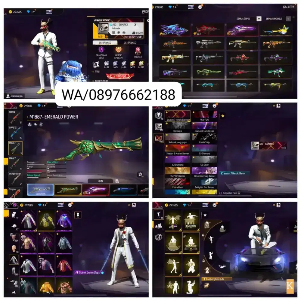 JUAL AKUN FREE FIRE AMAN DAN SULTAN PALING MURAH