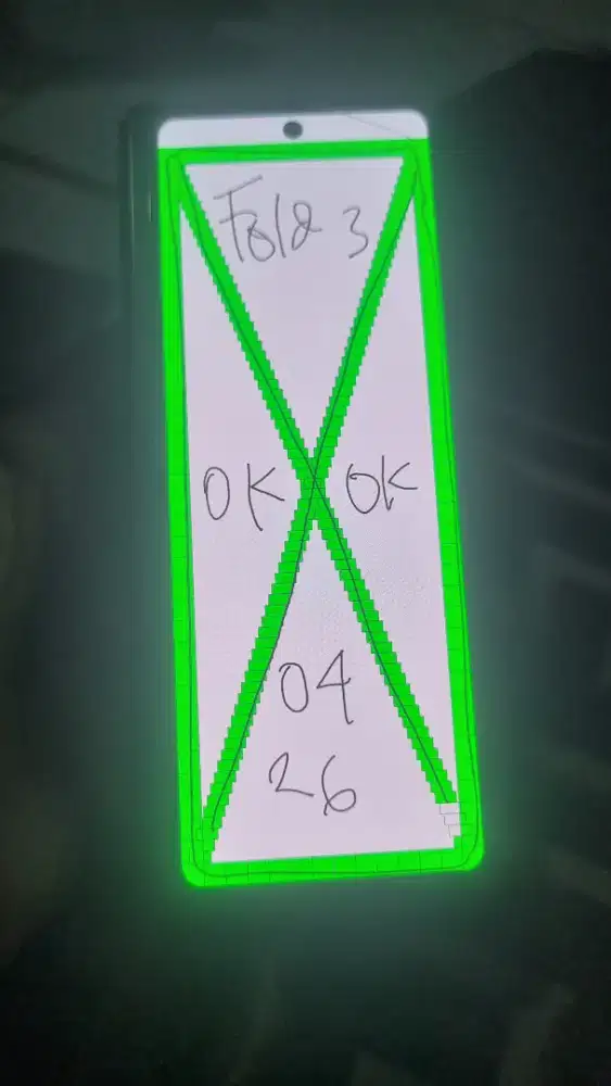 LCD Depan Samsung Z Fold 3 normal bagus