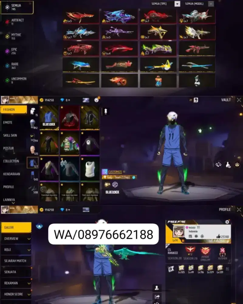 JUAL AKUN FREE FIRE AMAN DAN SULTAN PALING MURAH DI SINI