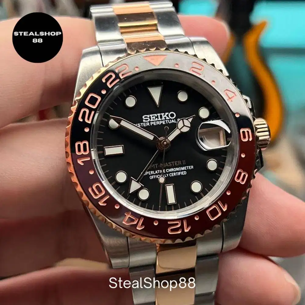 Seiko Rootbeer GMT Active NH34 Dual Time