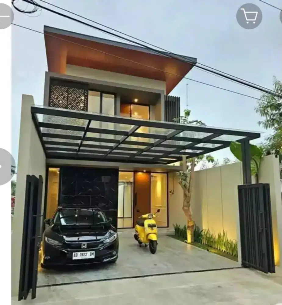 Kanopi atap kaca modern