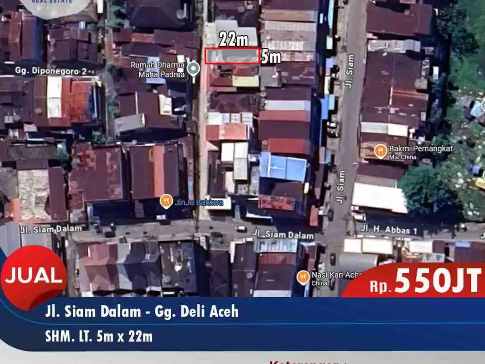 Tanah 5x22 siap bangun