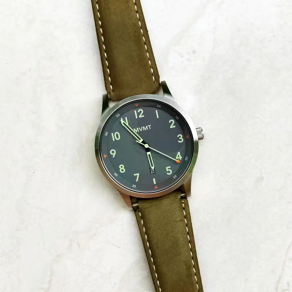 Jam Tangan MVMT Field Military Style Grey Dial Army Green Strap