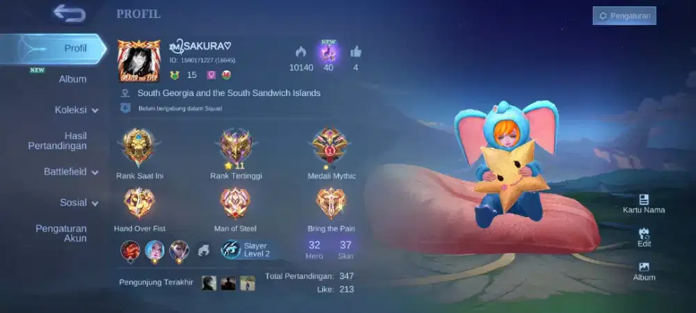 Akun game mobilegends bang bang