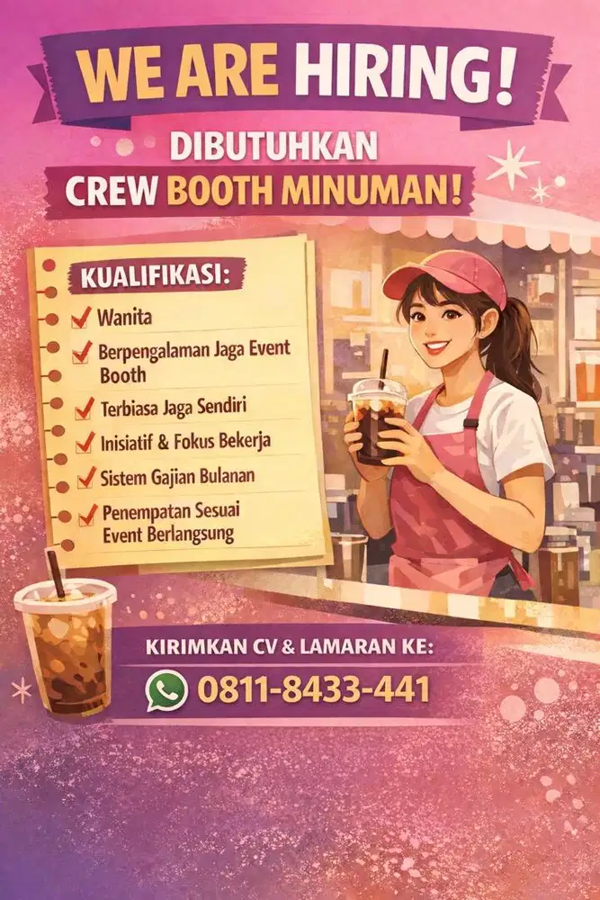 Dibutuhkan Crew Booth Minuman