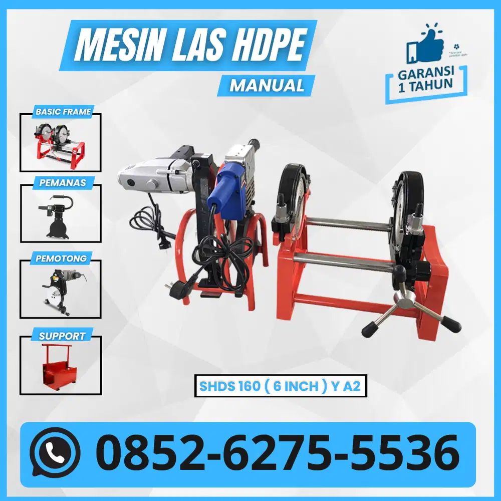Mesin Las Pipa Hdpe Manual 160 Y 2Clamp - Range Pipa 40-160mm