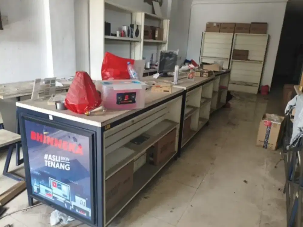 Jual meja kaki besi bekas bank