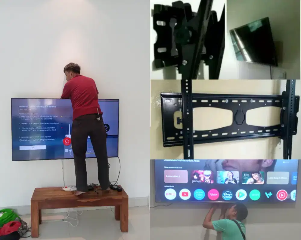 Braket +pasang atau jasa pasang terima rapih breket bracket led tv