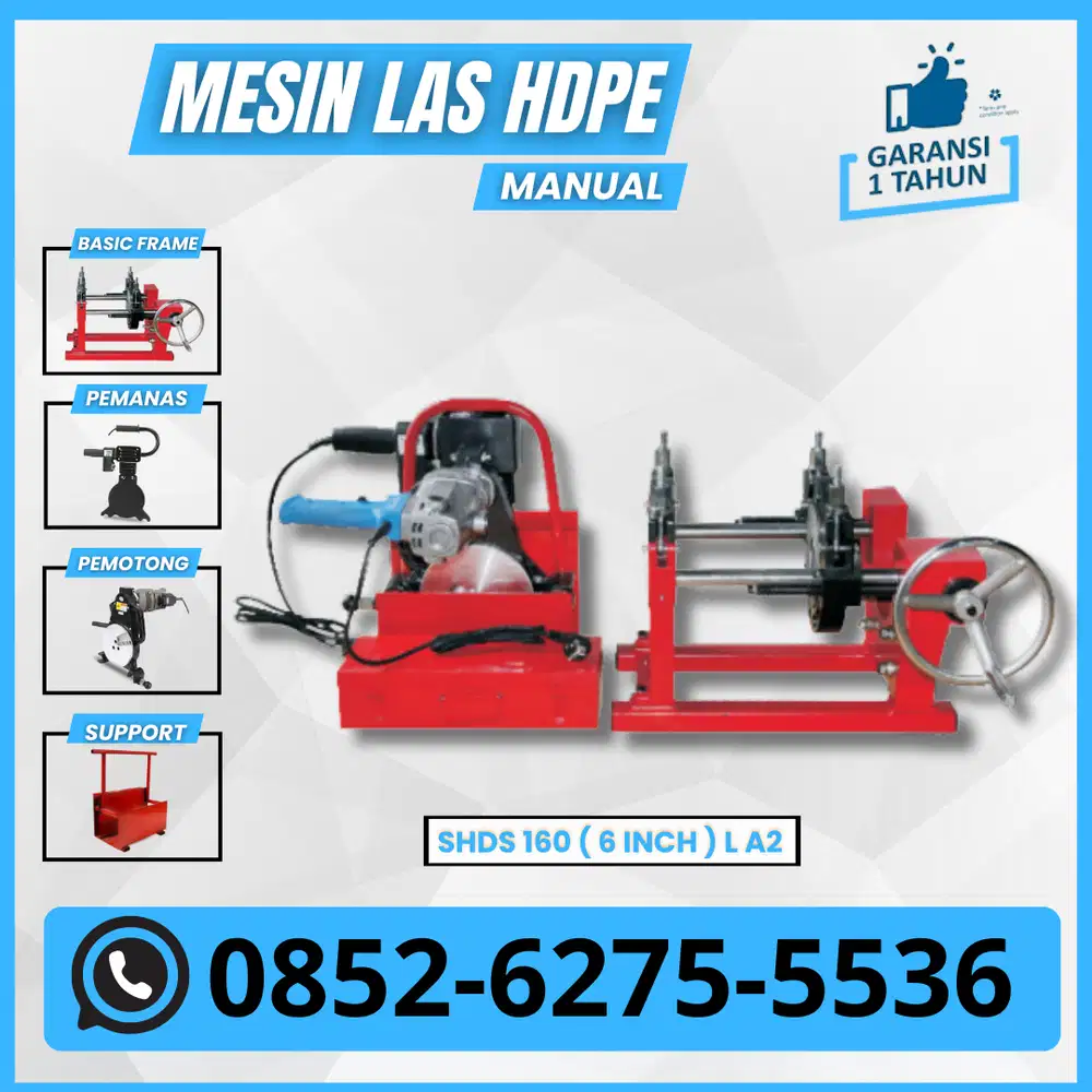Mesin Penyambung Pipa Hdpe Manual 160 L 2Clamp -  Sambung Pipa 6 Inch