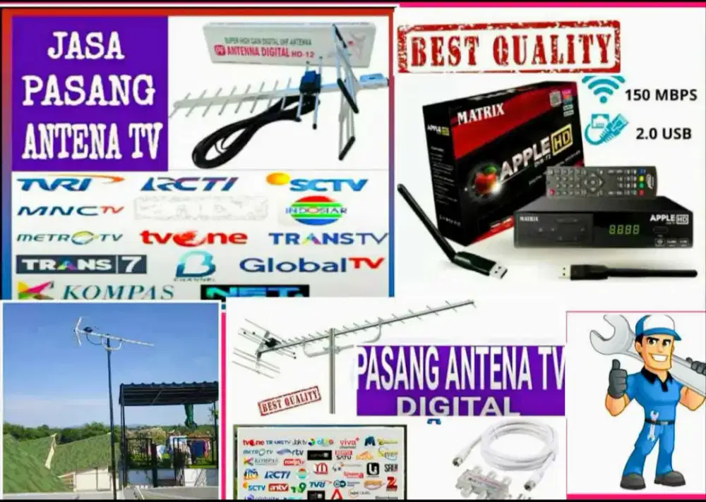 Spesialis Pemasangan Sinyal Antena TV Smart, LCD, Led, Android