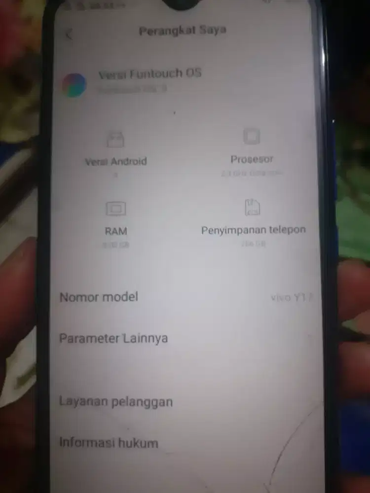 Hp Vivo Y17 8/256 GB 800ribu