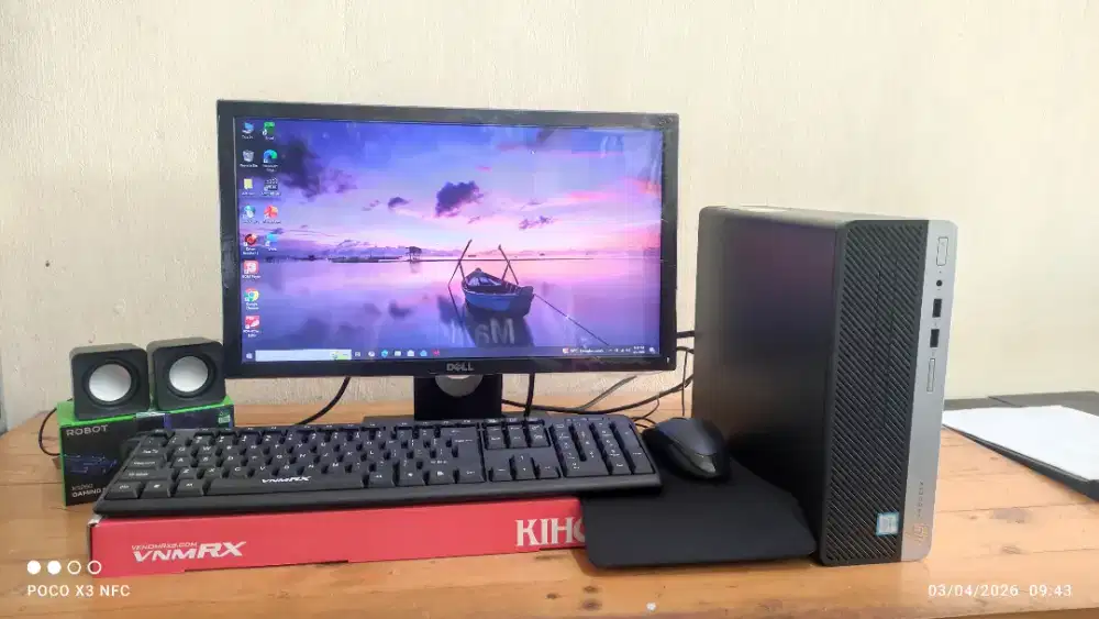 PC BUILD UP HP CORE I3-7100, RAM 8GB, SSD 256GB, LED 20 INC NORMAL