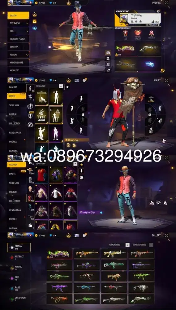 STOK AKUN FF SPEK GG MAX1 SG LUMUT LOG GOGGLE