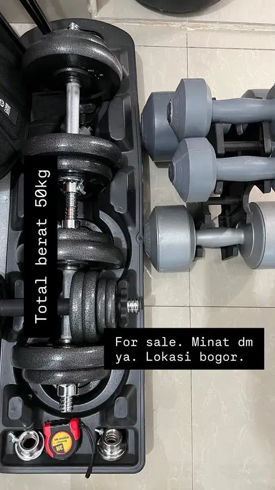 Jual adjustable dumbel total berat 50kg