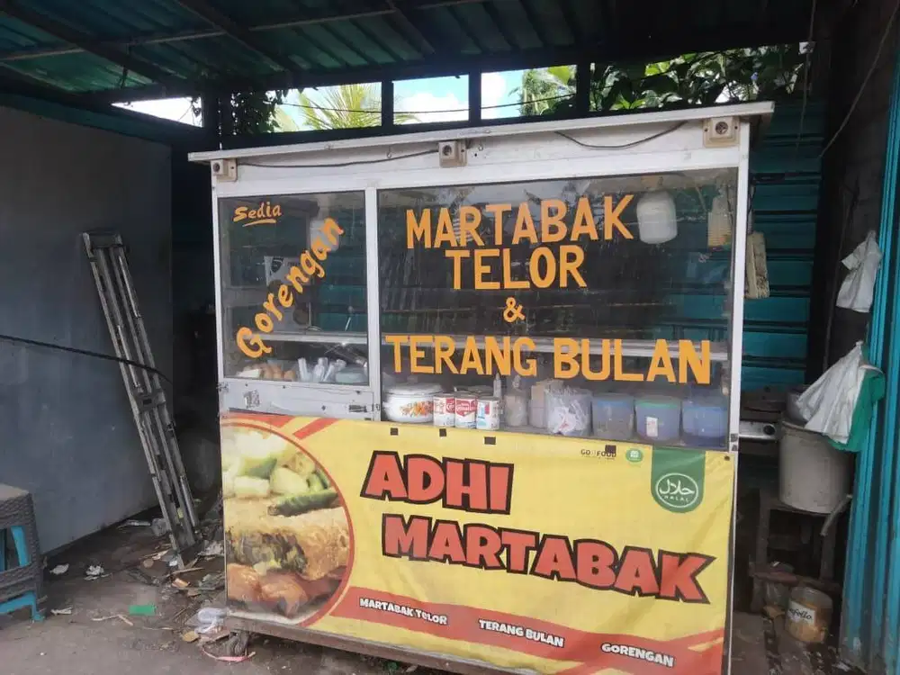 Dijual Gerobak Martabak Aluminium Lengkap + Sisa Sewa Lokasi