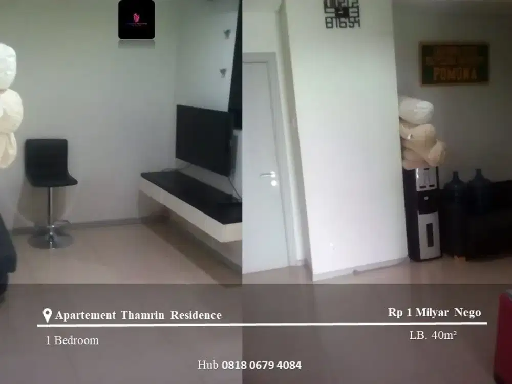 Dijual Apartement Thamrin Residence High Floor 1BR Furnished