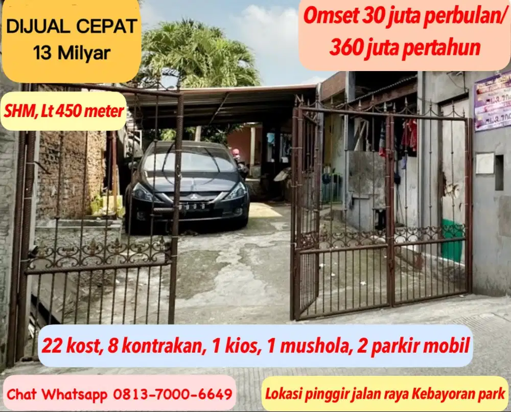 Dijual Usaha kosan,kontrakan,kios