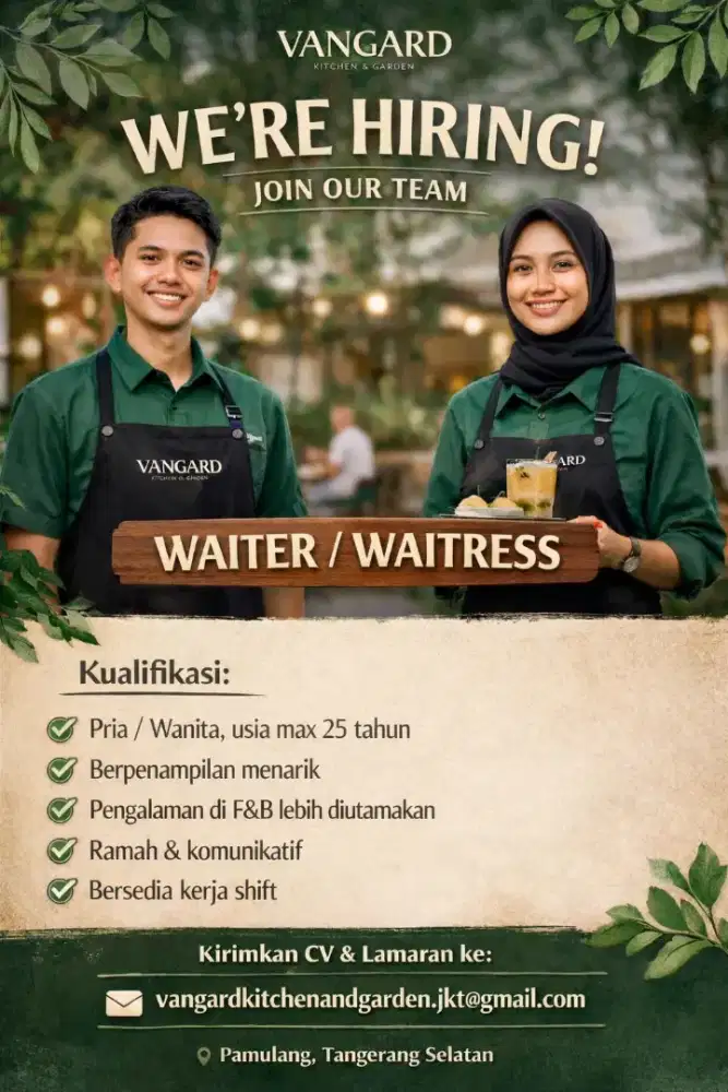 Lowongan kerja waiter