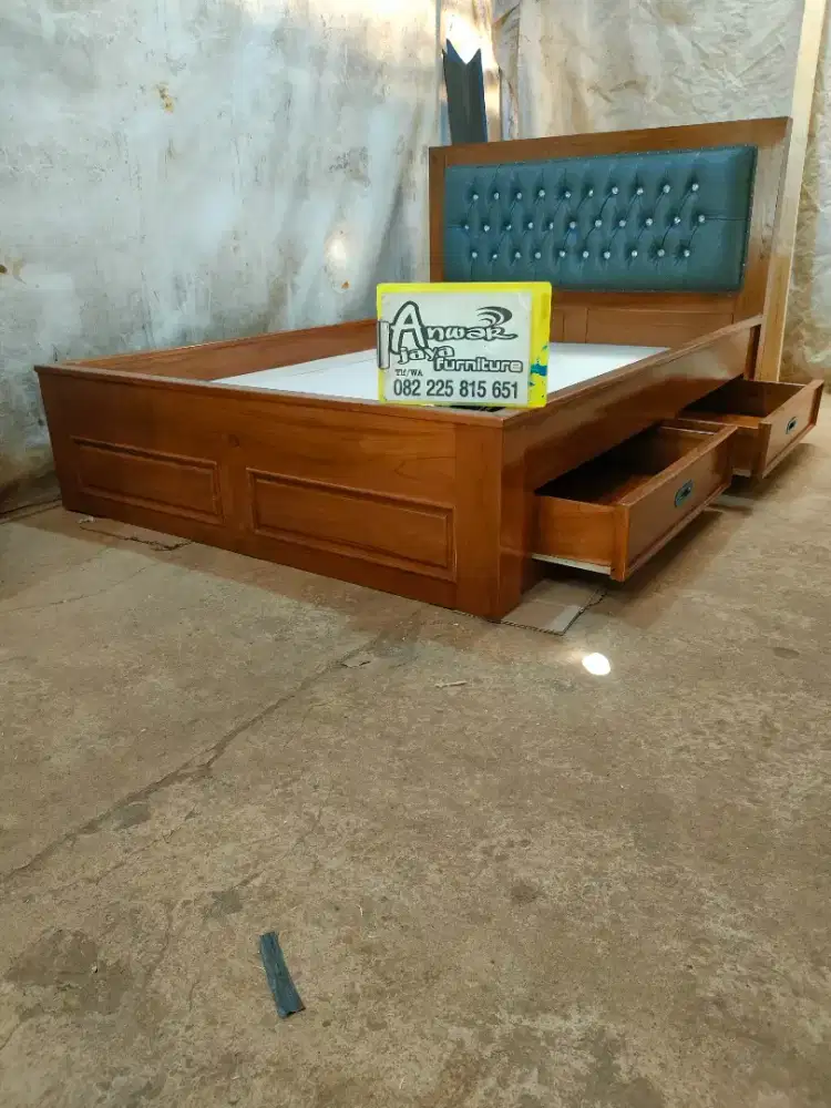 Tempat tidur dipan minimalis full kayu jati