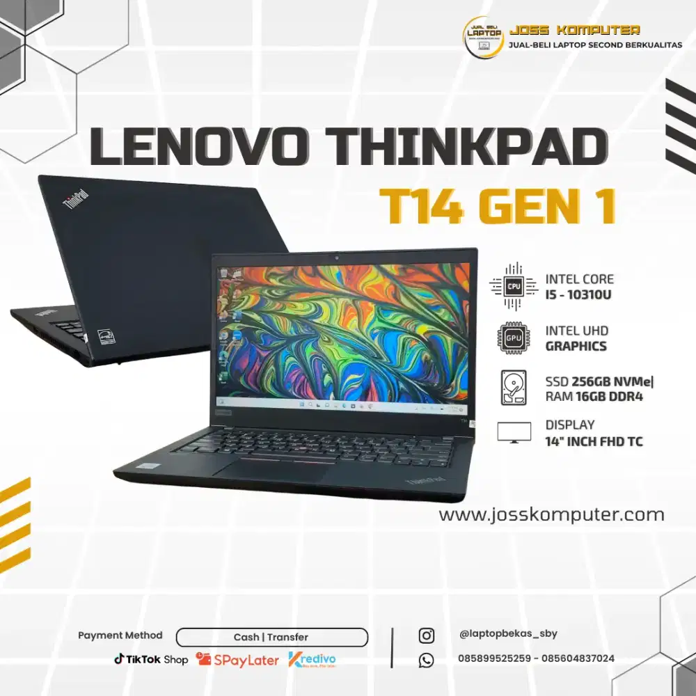 {SALE} Laptop Second THINKPAD T14 G1 I5-10310U (16GB / SSD 256GB) TC