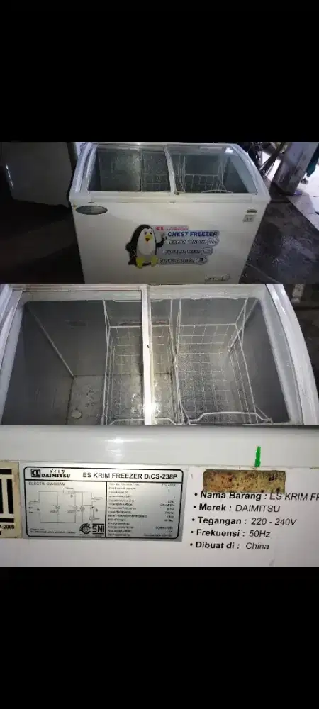 Jual freezer daimitsu 238 liter gak dingin