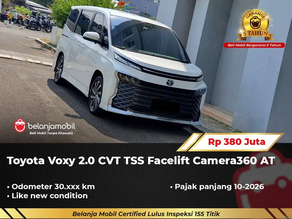 [ GARANSI 5TH ] Toyota Voxy 2.0 CVT TSS Facelift Camera360 2022/2023
