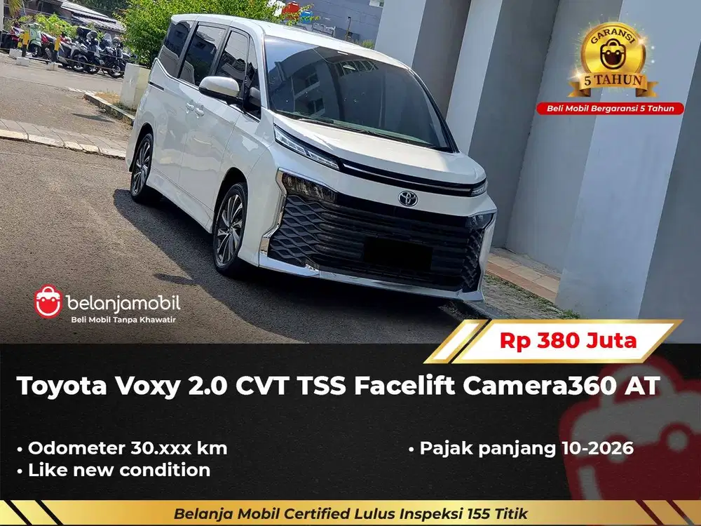 [ GARANSI 5TH ] Toyota Voxy 2.0 CVT TSS Facelift Camera360 2022/2023