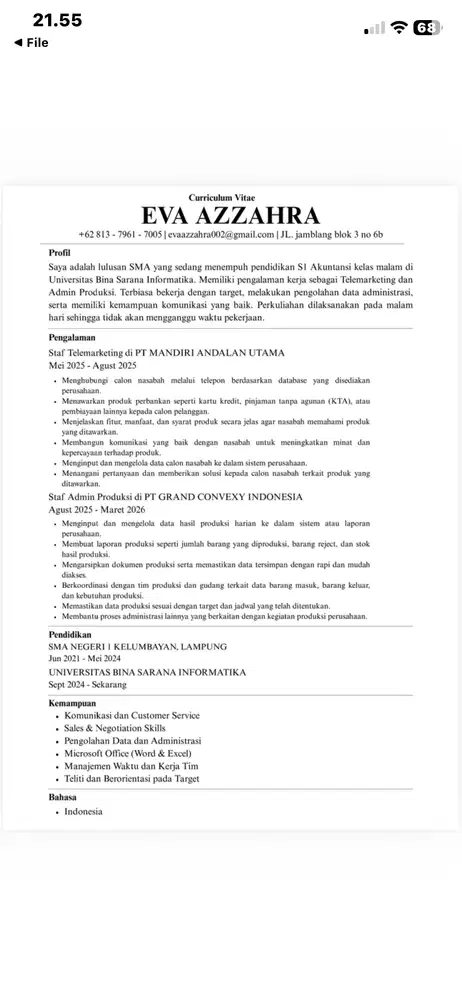 Mencari lowongan pekerjaan sebagai Admin