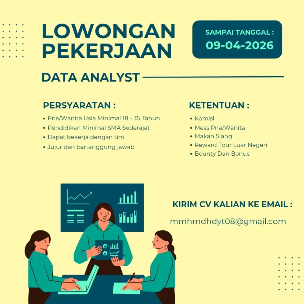 loker staf kantor bagian data Analyst